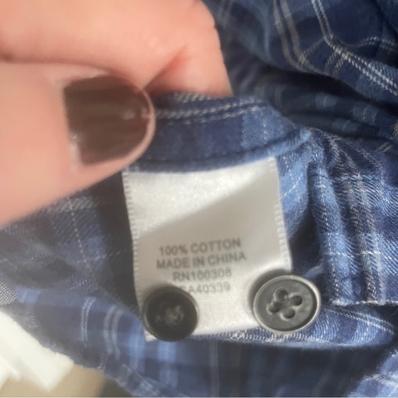 Peter Millar Size XL Blue Plaid Button Down Long Sleeve Shirt 100% Cotton - Picture 6 of 7